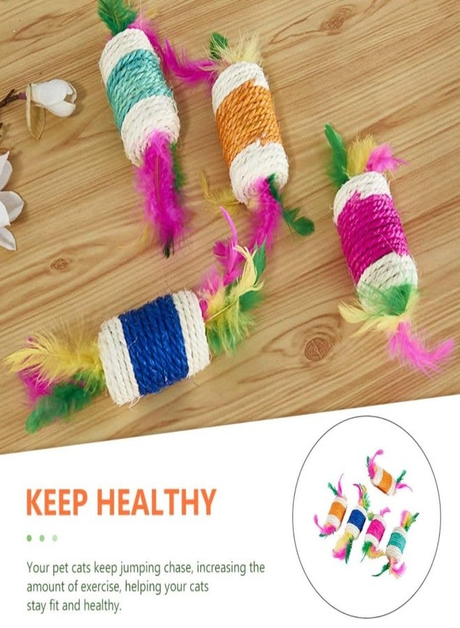 PET FUN Cat Teaser Stick with Feather & Paper Rope Cylinder | Interactive Play Toy |Pack of 2 - Image 4